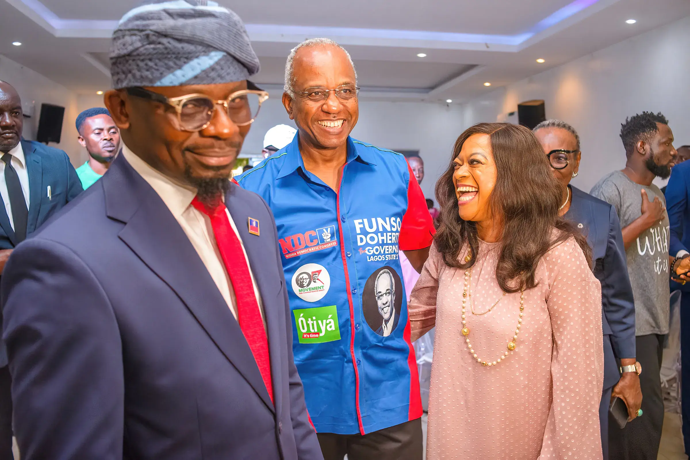 Funso Doherty with people at the Candidates' Dinner.