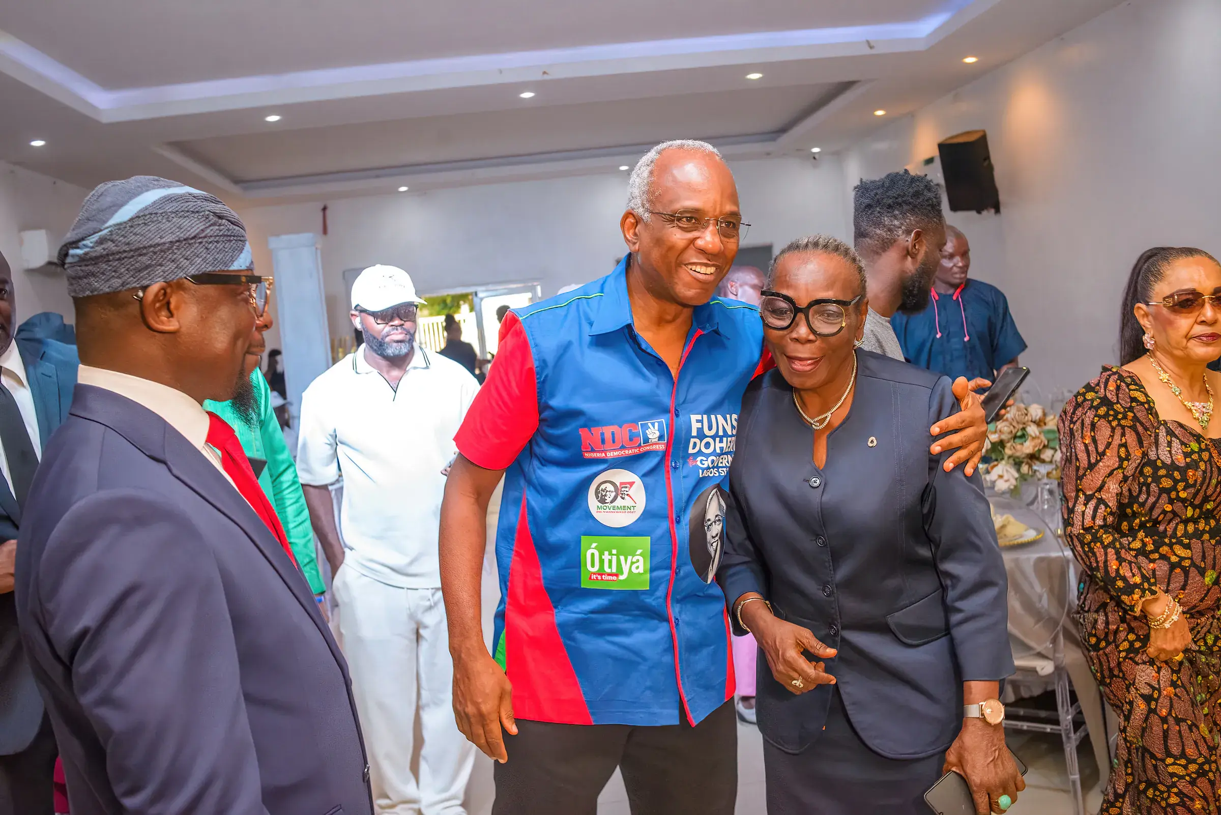 Funso Doherty with people at the Candidates' Dinner.