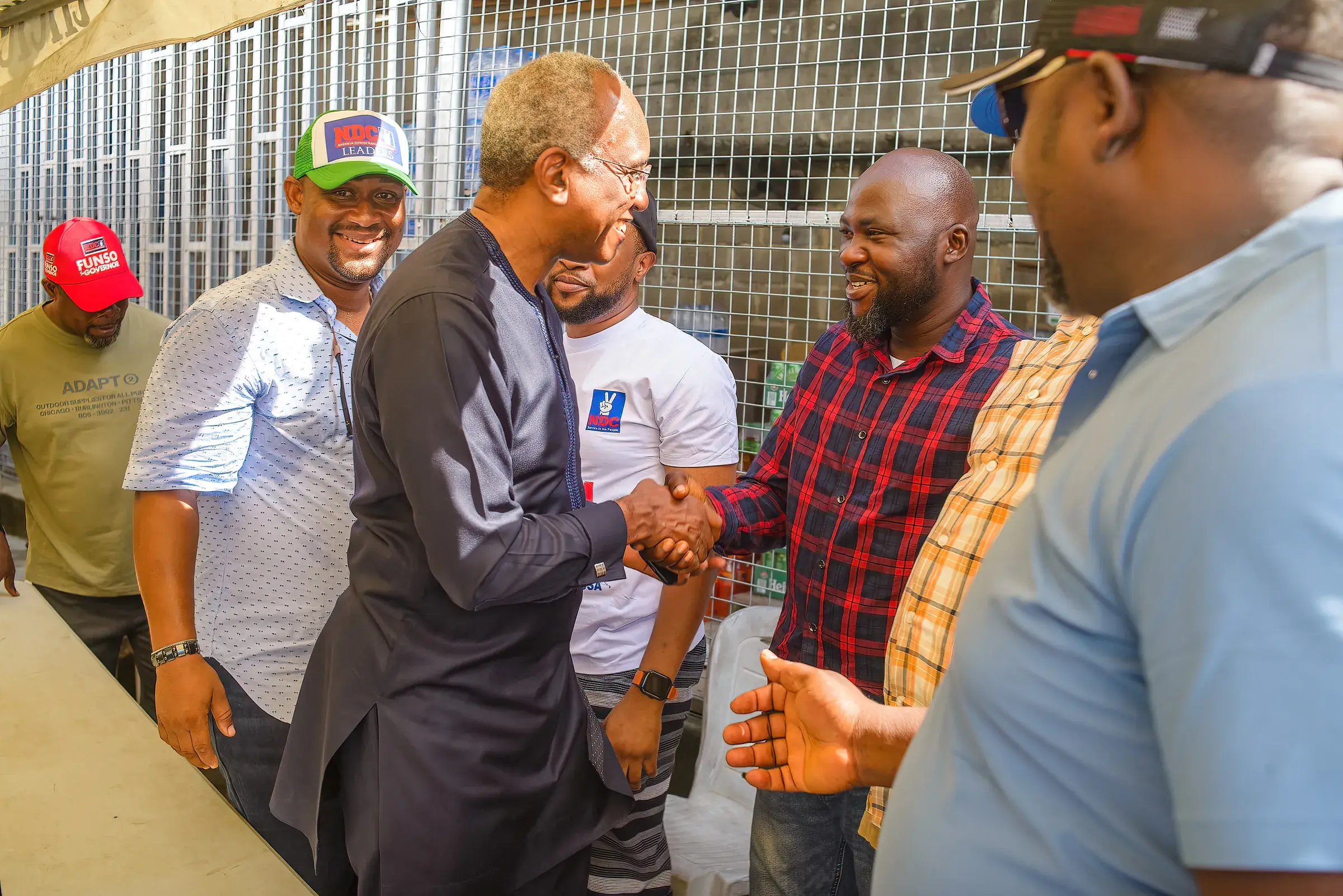 Funso Doherty with people at CCI Ikeja and the Arewa community meeting.