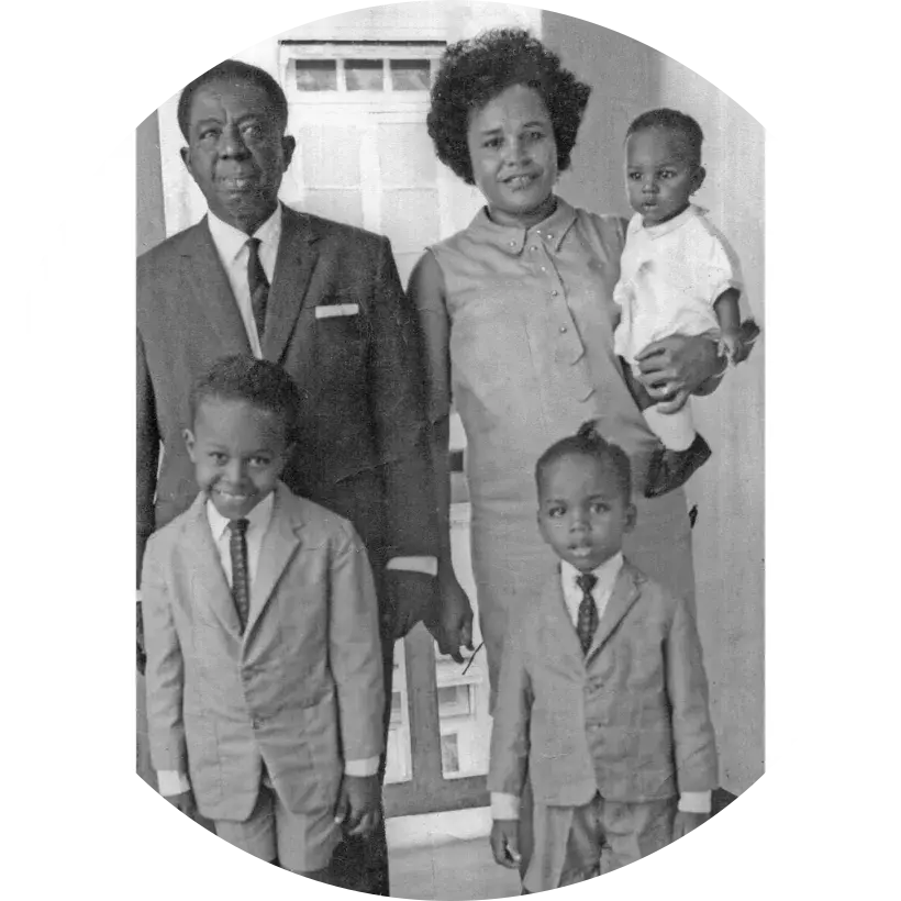 Funso Doherty's family in a photograph from his childhood.