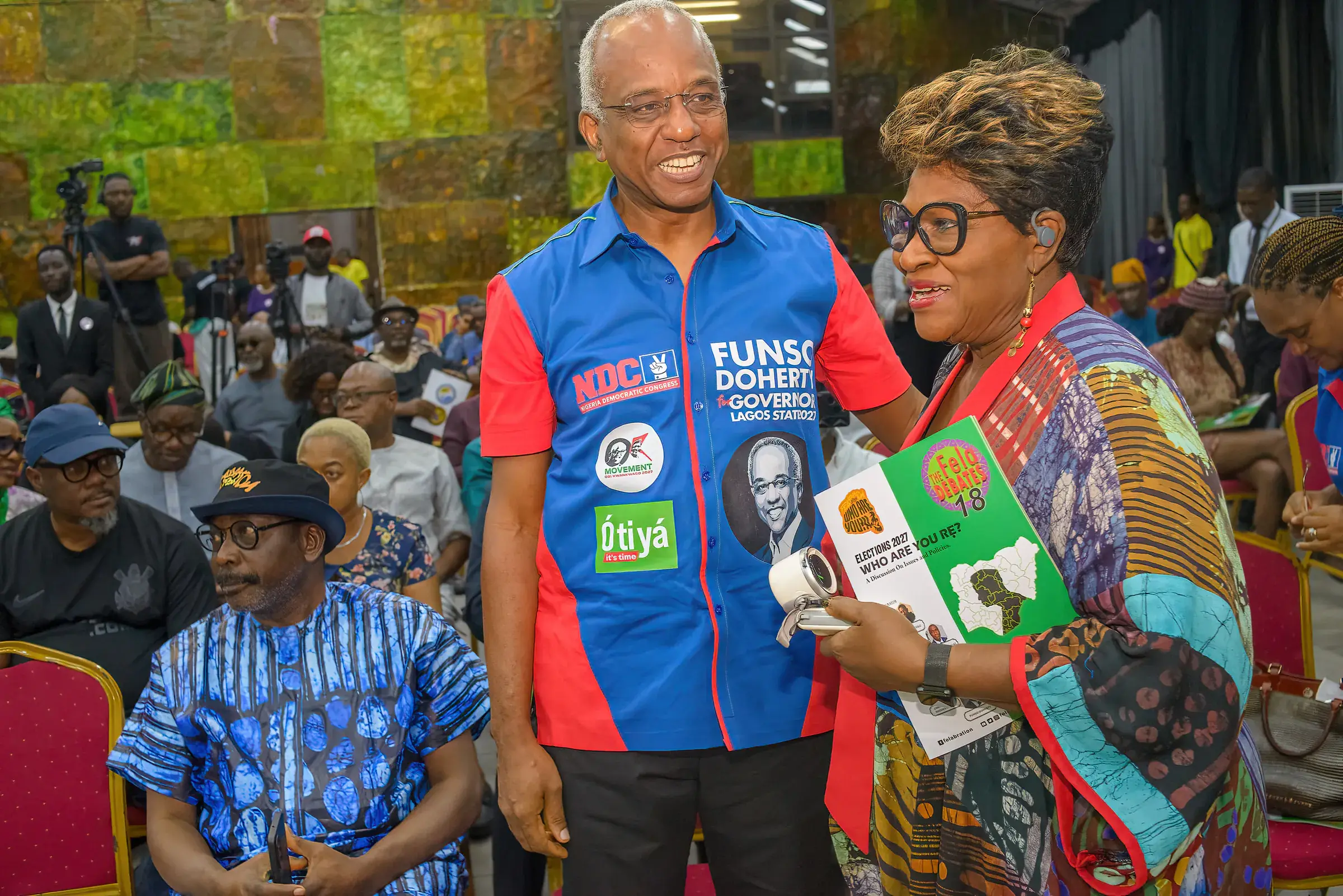 Funso Doherty with people at Felabration 2026.