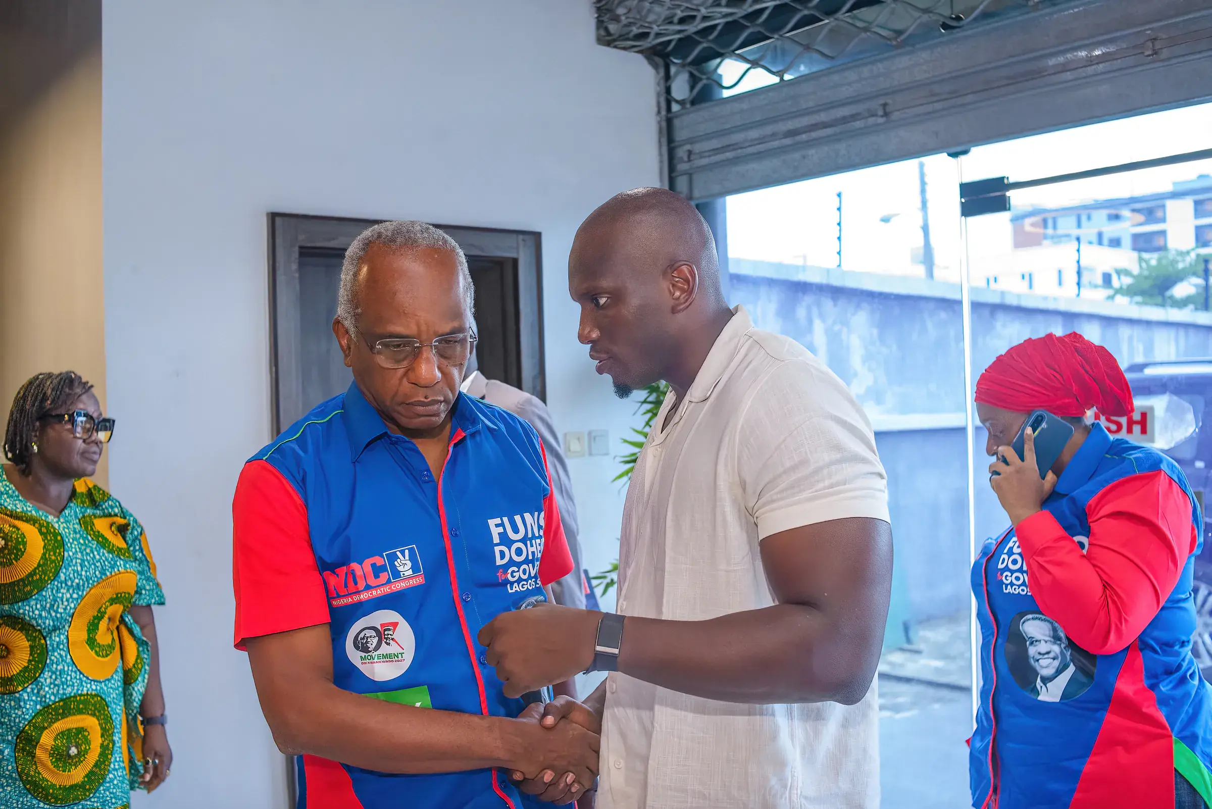 Funso Doherty with people at the Lagos Gubernatorial Series.